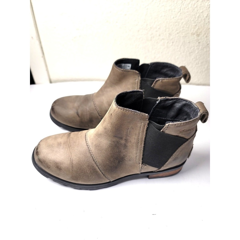 Sorel Women's Leather Chelsea Ankle Pull On Boots Size‎ 6 Gray & Black - Picture 4 of 14